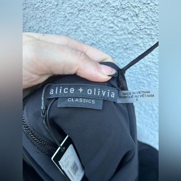 Alice + Olivia HARMONY MINI SLIP DRESS In Black New with Tags! - Picture 5 of 9